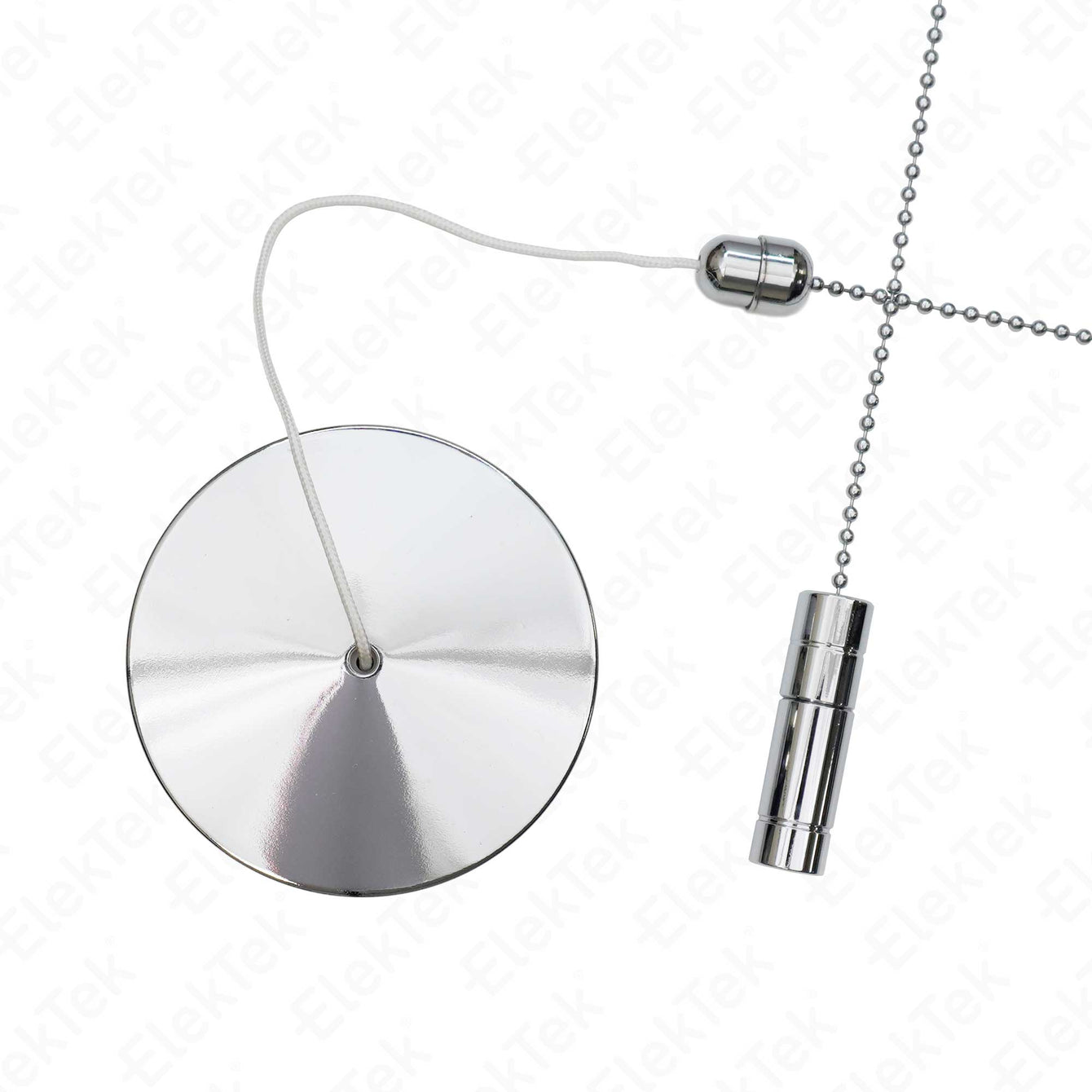 ElekTek Premium Chrome Bathroom Light Pull Switch Kit and Chain Extended Bundle Lighthouse