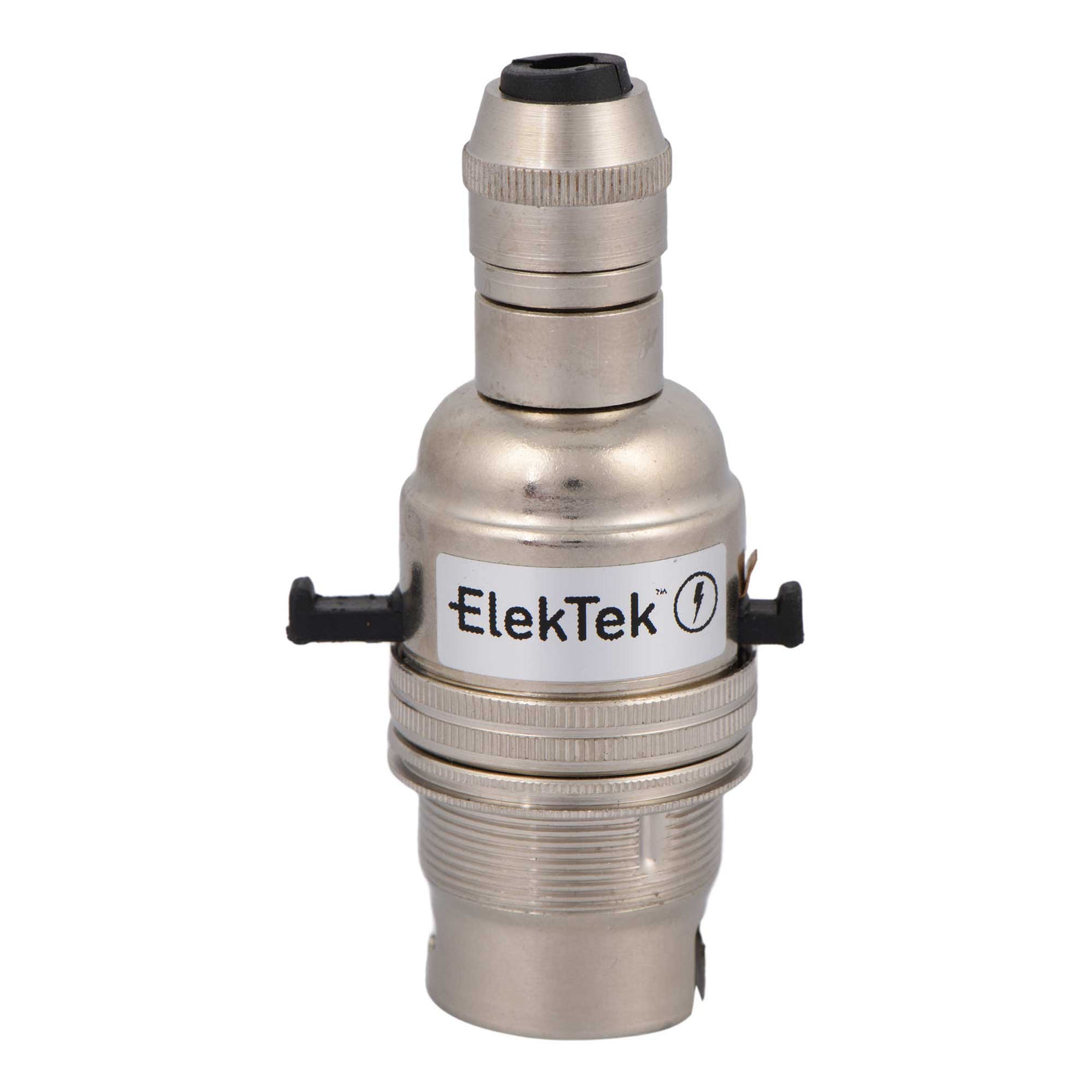 ElekTek Safety Switch Lamp Holder Half Inch Bayonet Cap B22 With Matching Cable Cord Grip Brass 