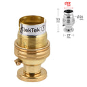 ElekTek Lamp Holder Half Inch Bayonet Cap B22 Unswitched With Shade Ring Back Plate Cover and Screws Solid Brass - Buy It Better