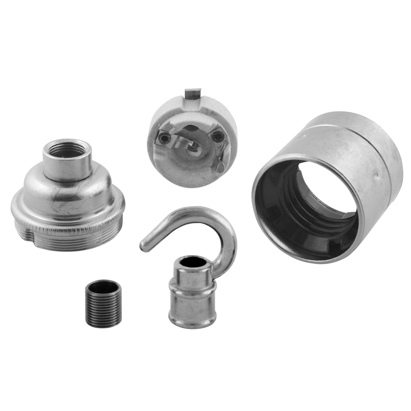 ElekTek ES Edison Screw E27 Lamp Holder Plain Skirt With Accessory Hook Brass Bronze