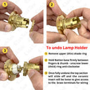 ElekTek Lamp Holder Fixed 52mm Dia Batten Bayonet Cap BC B22 With Shade Ring 3 Fixing Holes