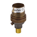 ElekTek Lamp Holder Half Inch Bayonet Cap B22 Unswitched With Shade Ring Wood Mount