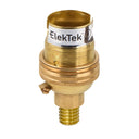 ElekTek Lamp Holder Half Inch Bayonet Cap B22 Unswitched With Shade Ring Wood Mount
