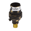 ElekTek Lamp Holder Half Inch Bayonet Cap B22 Unswitched With Shade Ring Wood Mount