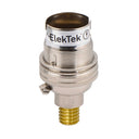 ElekTek Lamp Holder Half Inch Bayonet Cap B22 Unswitched With Shade Ring Wood Mount