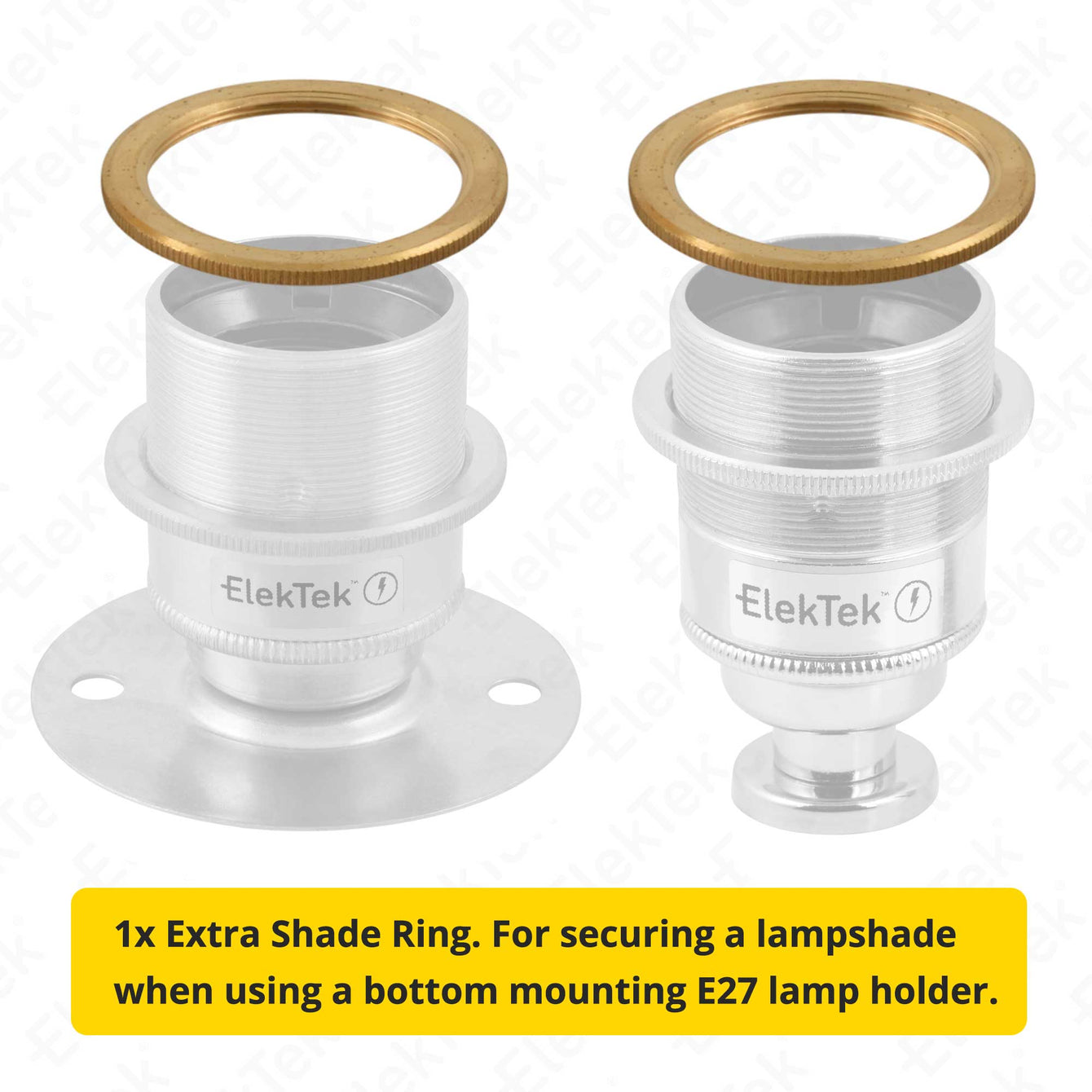 ElekTek E27 Shade Ring Single Brass Bronze
