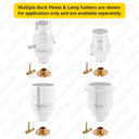 ElekTek Solid Brass Back Plate Lamp Bulb Holder Mount Fitting 10mm or 0.5/Half Inch Threaded Brass Boss 25.4mm/1