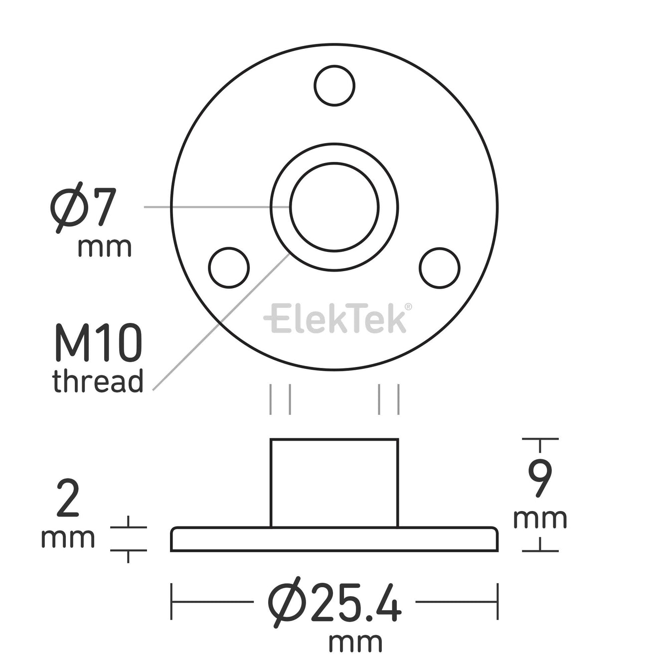 ElekTek Back Plate Nipple Fitting 10mm or Half Inch Threaded Brass Boss 25.4mm Dia. With Screws For Lamp Bulb Holders - Buy It Better Half Inch