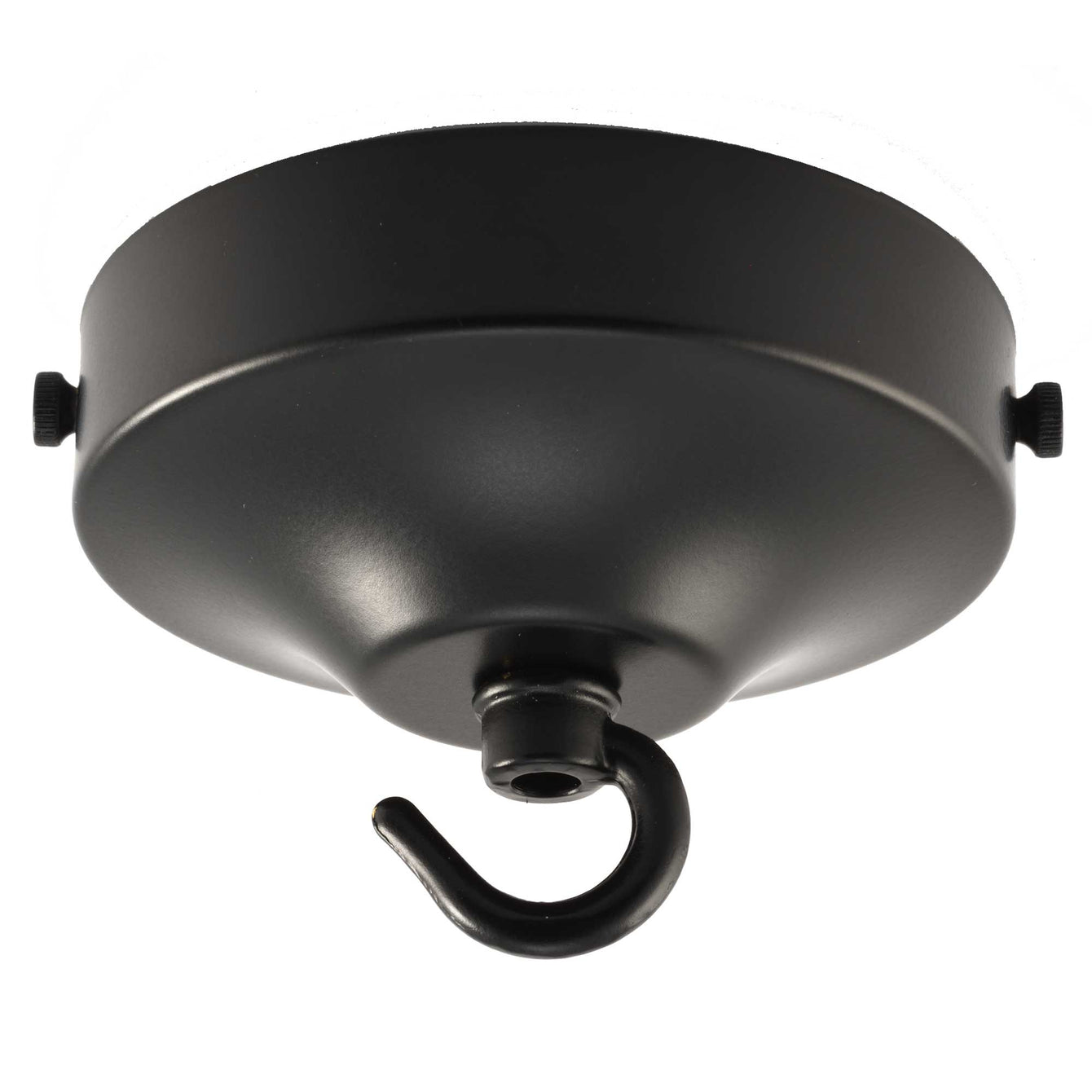 ElekTek 100mm Diameter Convex Ceiling Rose with Strap Bracket and Hook Metallic and Powder Coated Finishes
