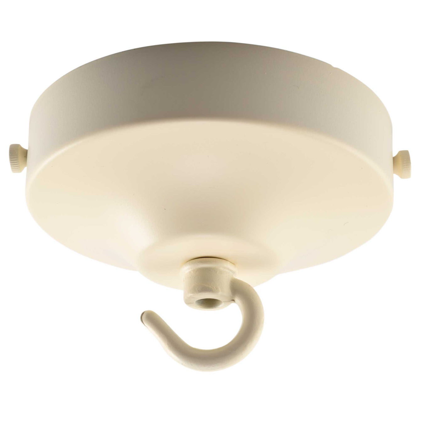 ElekTek 100mm Diameter Convex Ceiling Rose with Strap Bracket and Hook Metallic and Powder Coated Finishes 