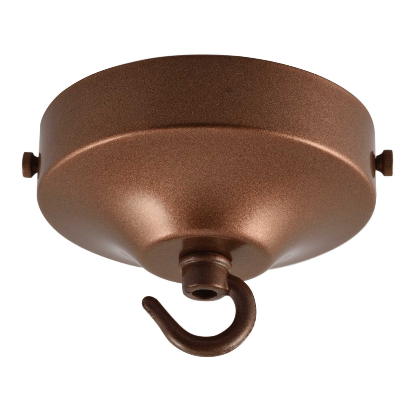 ElekTek 100mm Diameter Convex Ceiling Rose with Strap Bracket and Hook Metallic and Powder Coated Finishes Jet Black