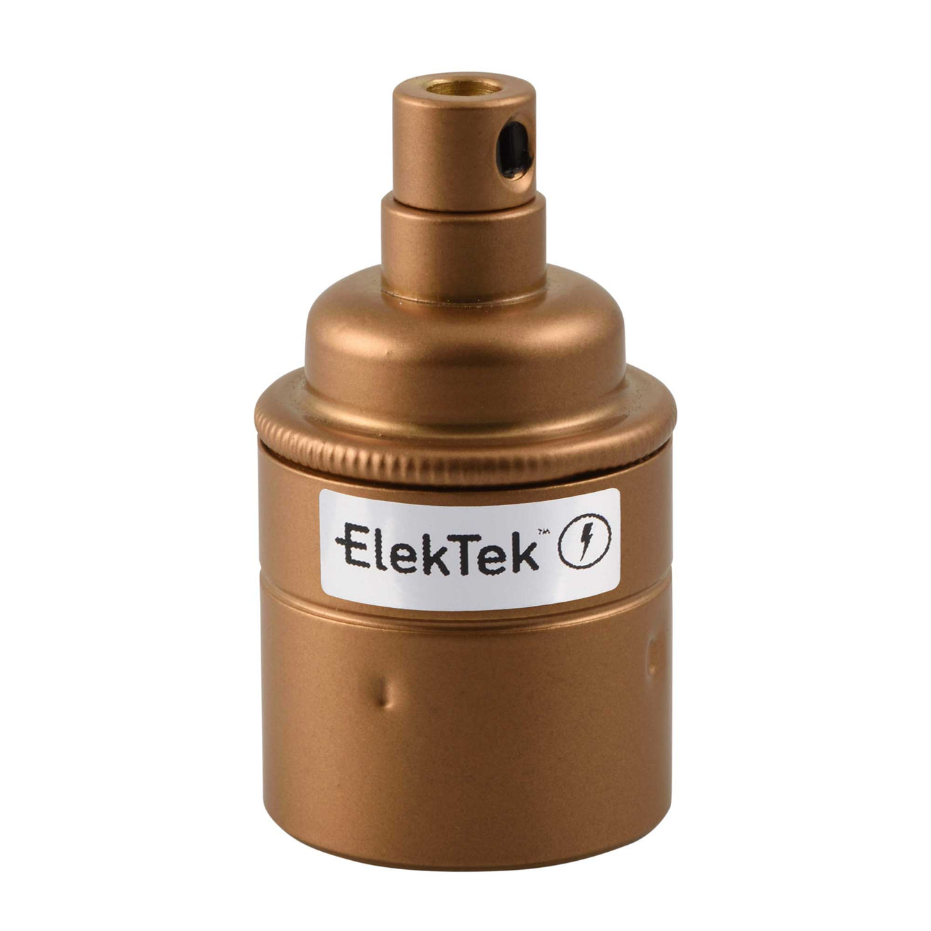 ElekTek ES Edison Screw E27 Lamp Bulb Holder With Cord Grip  Plain Skirt Powder Coated Colours Solid Brass - Buy It Better Fusion Bronze