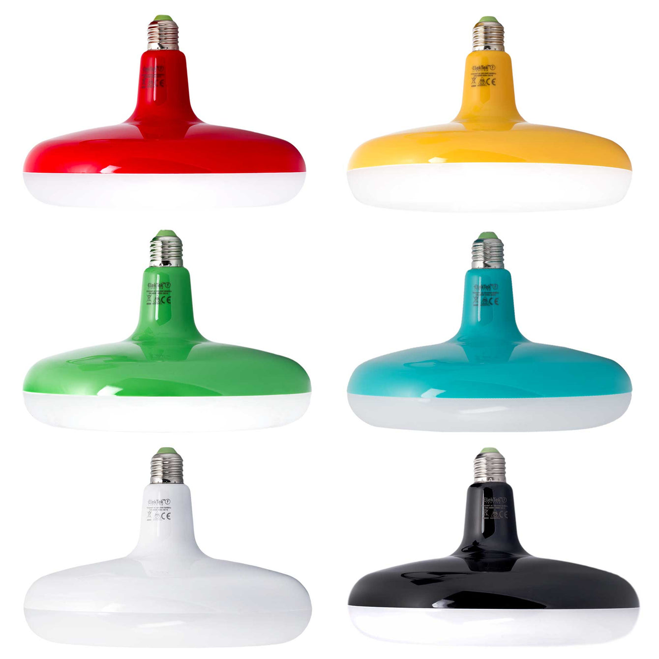 ElekTek Circular LED Lamp Light 220mm Dia 12 and 18 Watt With E27 Ceiling Pendant, Rose & 1m Fabric Flex - Buy It Better Turquoise Blue / 12 W
