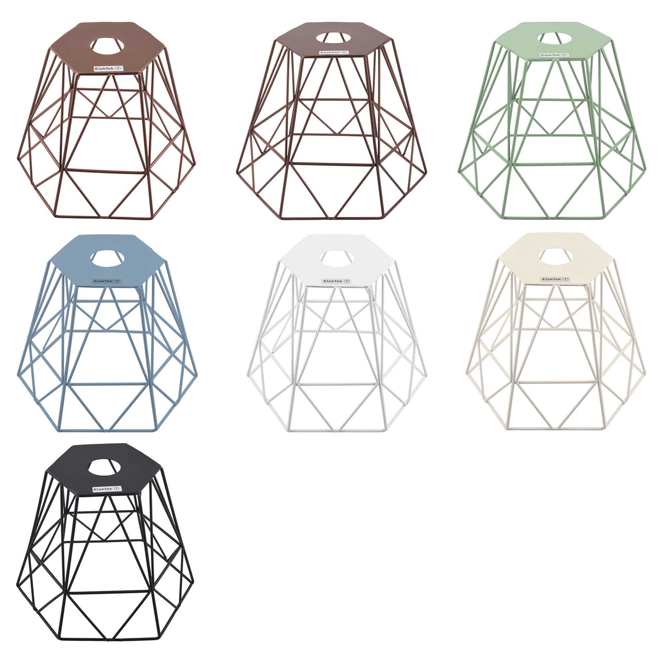 ElekTek Vintage Mora Hexagonal Medium Polyangle Cage Wire Frame Lamp Shade Colours - Buy It Better Antique Copper