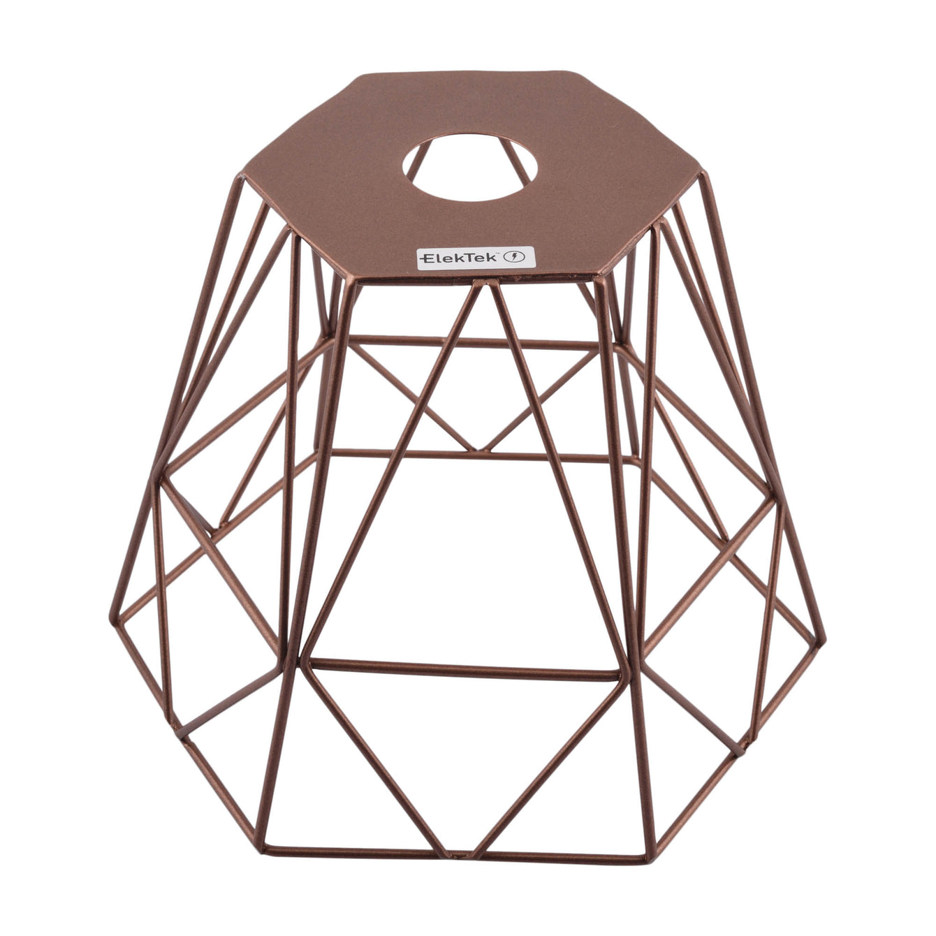ElekTek Vintage Mora Hexagonal Medium Polyangle Cage Wire Frame Lamp Shade Colours - Buy It Better Fusion Bronze