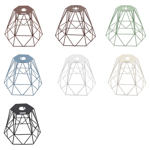 ElekTek Vintage Mora Hexagonal Large Polyangle Cage Wire Frame Lamp Shade Colours