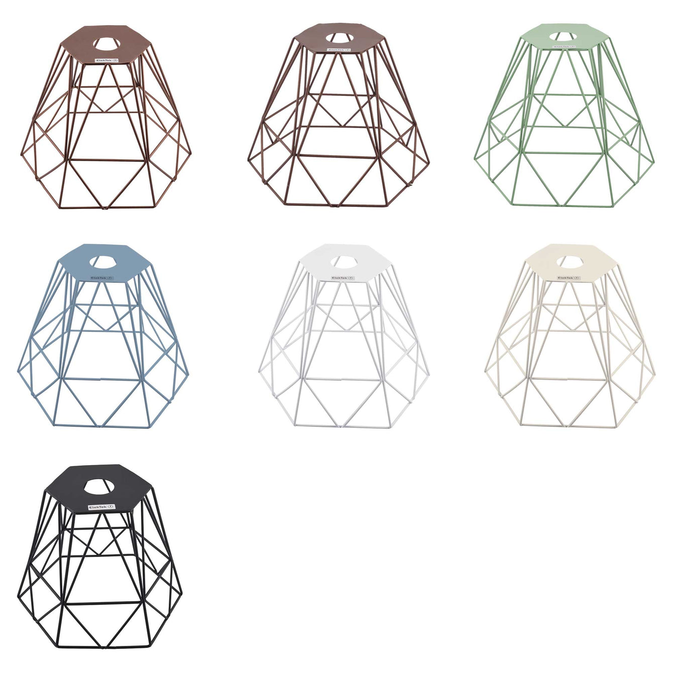 ElekTek Vintage Mora Hexagonal Large Polyangle Cage Wire Frame Lamp Shade Colours - Buy It Better Antique Copper