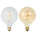 Calex LED Full Glass Long Filament Globe Lamp Bulb 240V 4W 350lm E27 GLB125, Clear 2300K Dimmable 425474 - Buy It Better