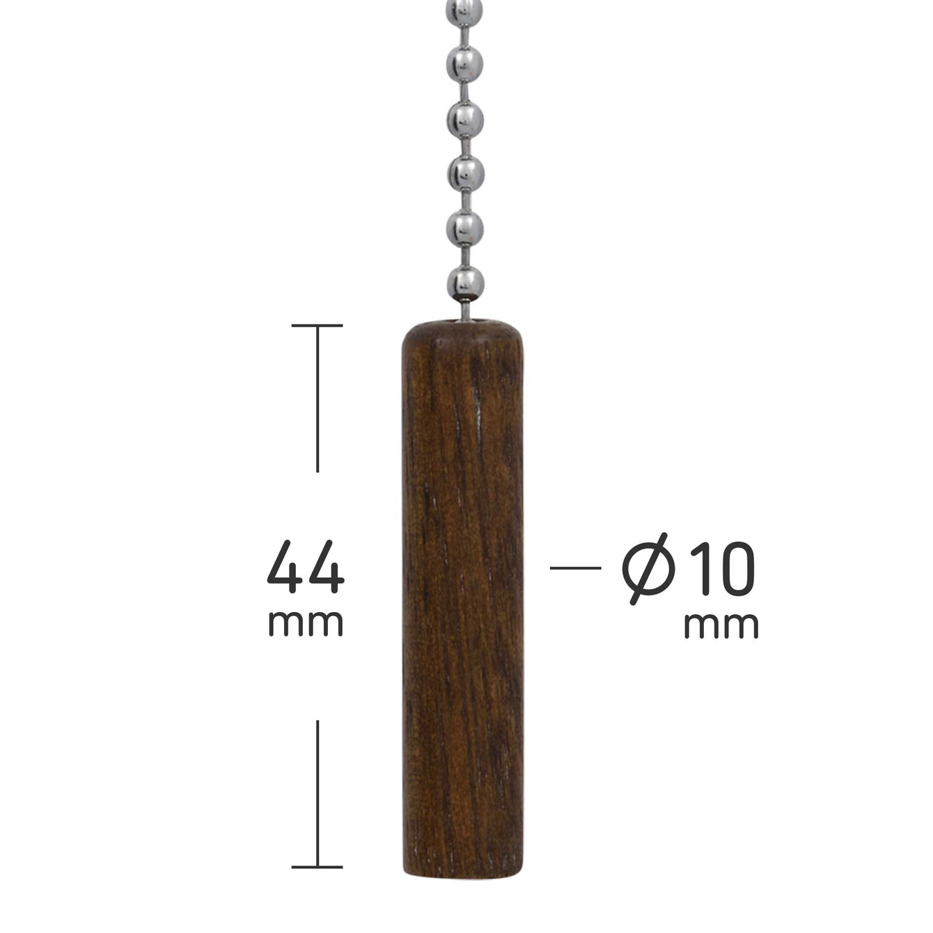 ElekTek Light Pull Chain Small Oak Cylinder With 80cm Matching Chain - Buy It Better 