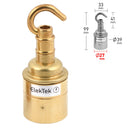 ElekTek ES Edison Screw E27 Lamp Holder Plain Skirt With Accessory Hook Brass
