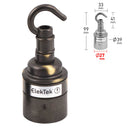ElekTek ES Edison Screw E27 Lamp Holder Plain Skirt With Accessory Hook Brass