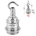 ElekTek ES Edison Screw E27 Lamp Holder Shade Ring With Accessory Hook Brass