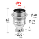 ElekTek ES Edison Screw E27 Lamp Holder Shade Ring With Back Plate Cover and Screws Brass and Matched Cover