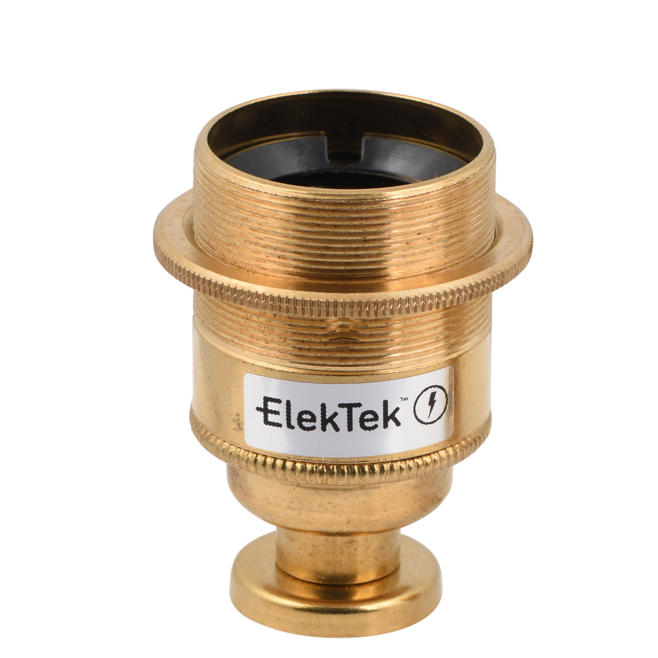 ElekTek ES Edison Screw E27 Lamp Holder Shade Ring With Back Plate Cover and Screws Brass and Matched Cover - Buy It Better Antique Brass
