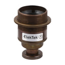ElekTek ES Edison Screw E27 Lamp Holder Shade Ring With Back Plate Cover and Screws Brass and Matched Cover - Buy It Better