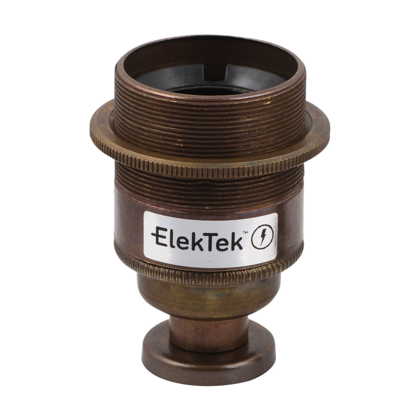 ElekTek ES Edison Screw E27 Lamp Holder Shade Ring With Back Plate Cover and Screws Brass and Matched Cover - Buy It Better