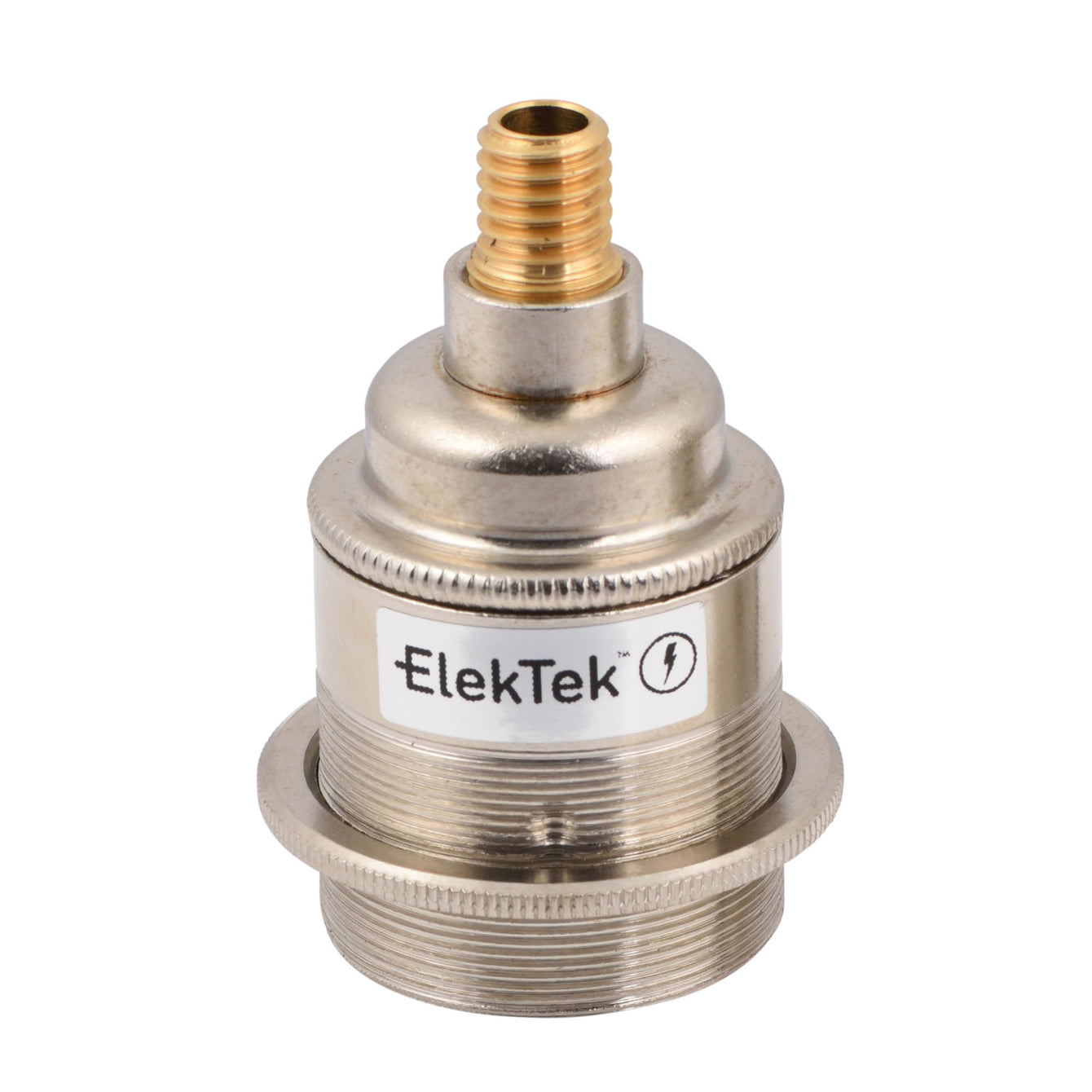 ElekTek ES Edison Screw E27 Lamp Holder Shade Ring With Wood Nipple Brass - Buy It Better 