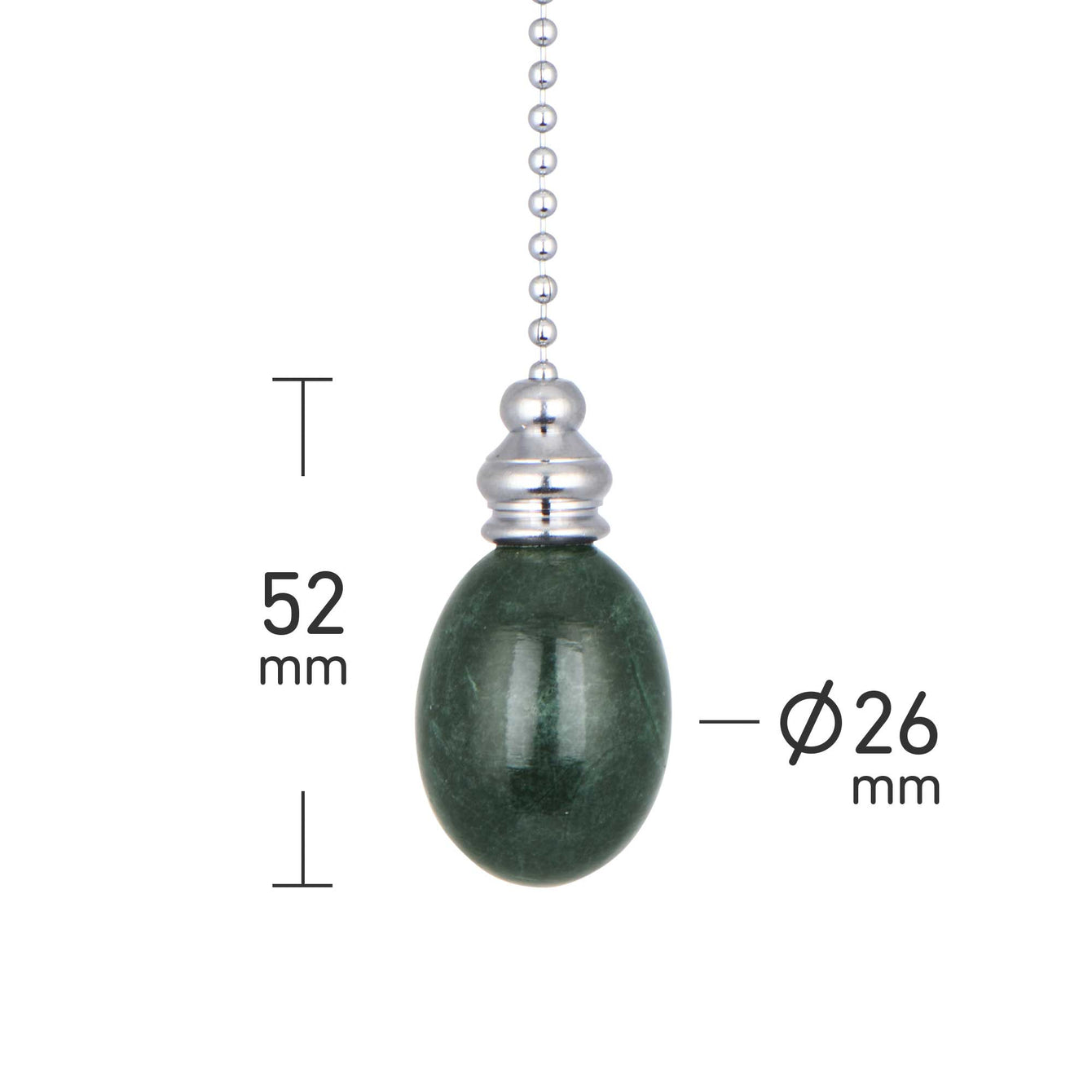 ElekTek Light Pull Chain Marble Egg Drop Chrome With 80cm Matching Chain - Buy It Better