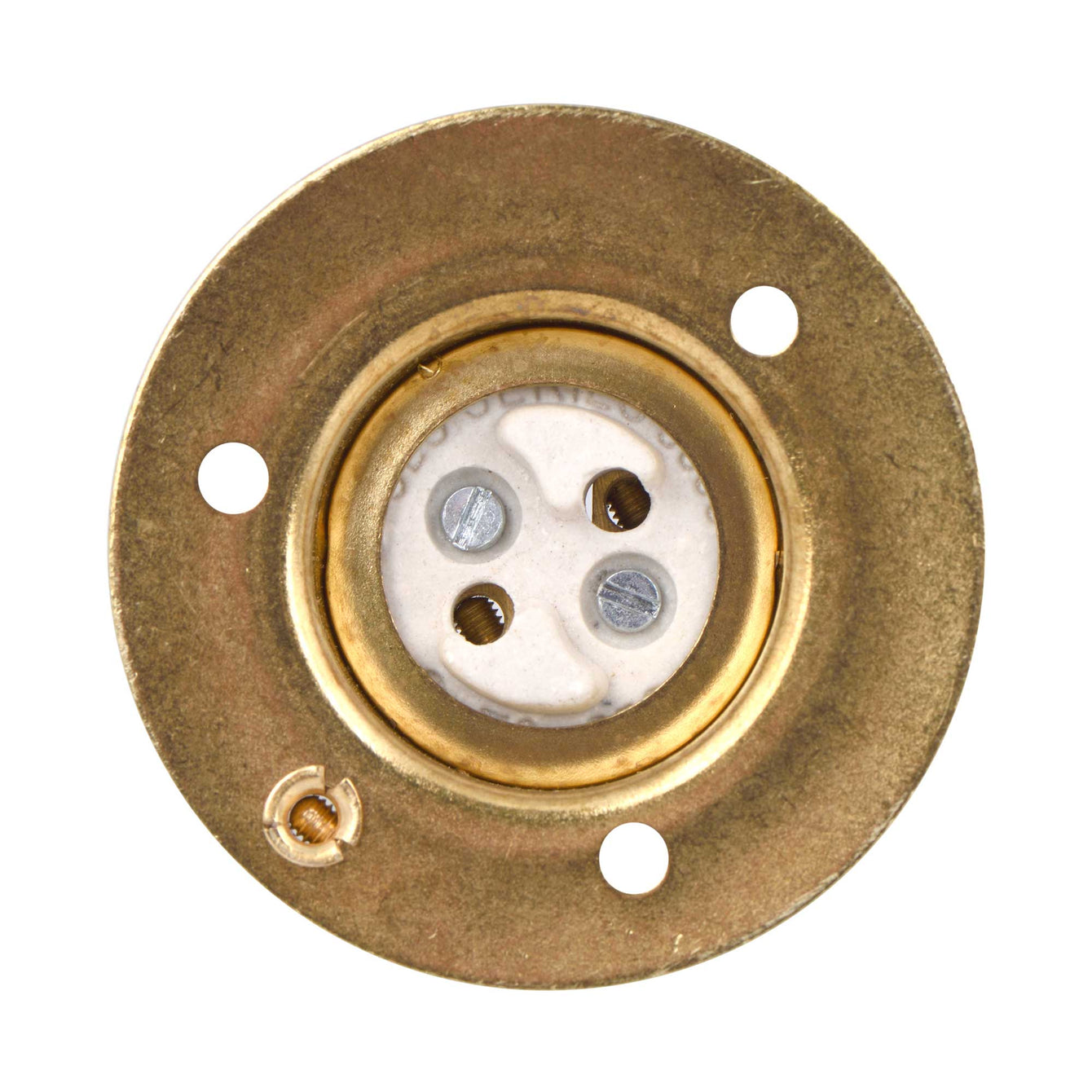 ElekTek Lamp Holder Fixed 52mm Dia Batten Bayonet Cap BC B22 With Shade Ring 3 Fixing Holes - Buy It Better