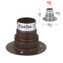 ElekTek Lamp Holder Fixed 52mm Dia Batten Bayonet Cap BC B22 With Shade Ring 3 Fixing Holes - Buy It Better
