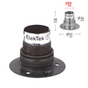 ElekTek Lamp Holder Fixed 52mm Dia Batten Bayonet Cap BC B22 With Shade Ring 3 Fixing Holes - Buy It Better