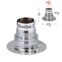ElekTek Lamp Holder Fixed 52mm Dia Batten Bayonet Cap BC B22 With Shade Ring 3 Fixing Holes - Buy It Better