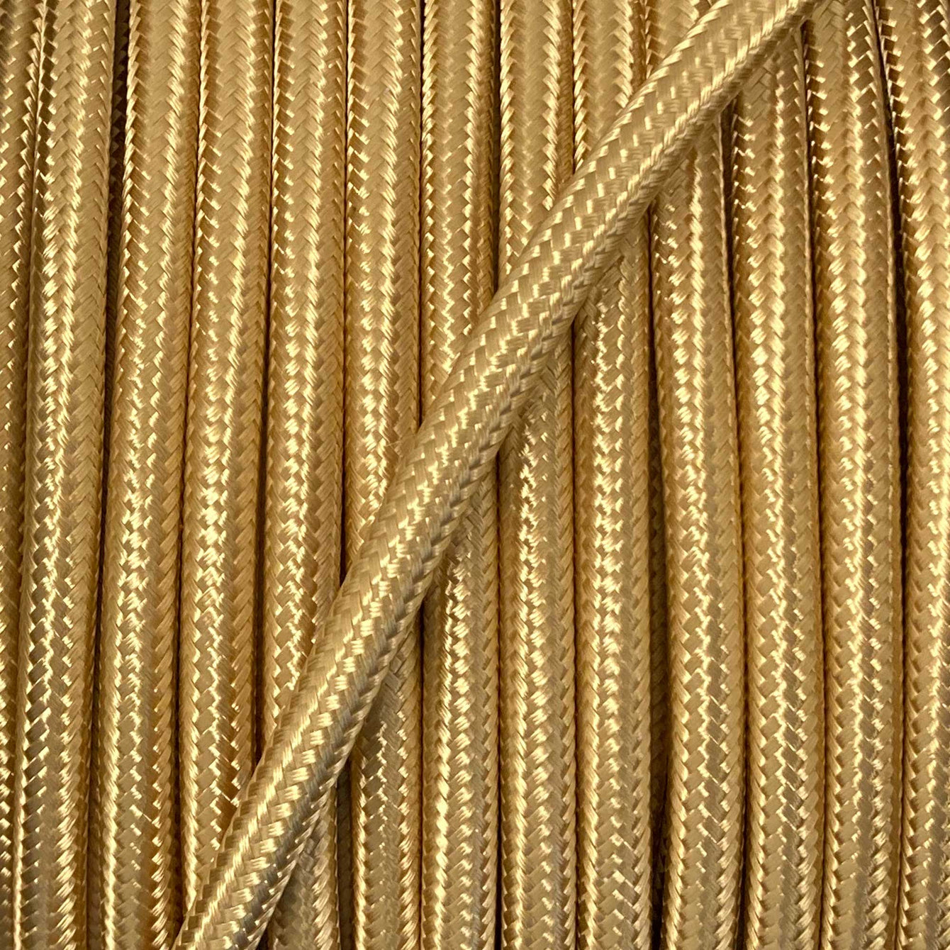 ElekTek Round Braided Fabric Lighting Cable Flex for Pendant or Table Lamp Per Linear Metre Colours Silver (Chrome)