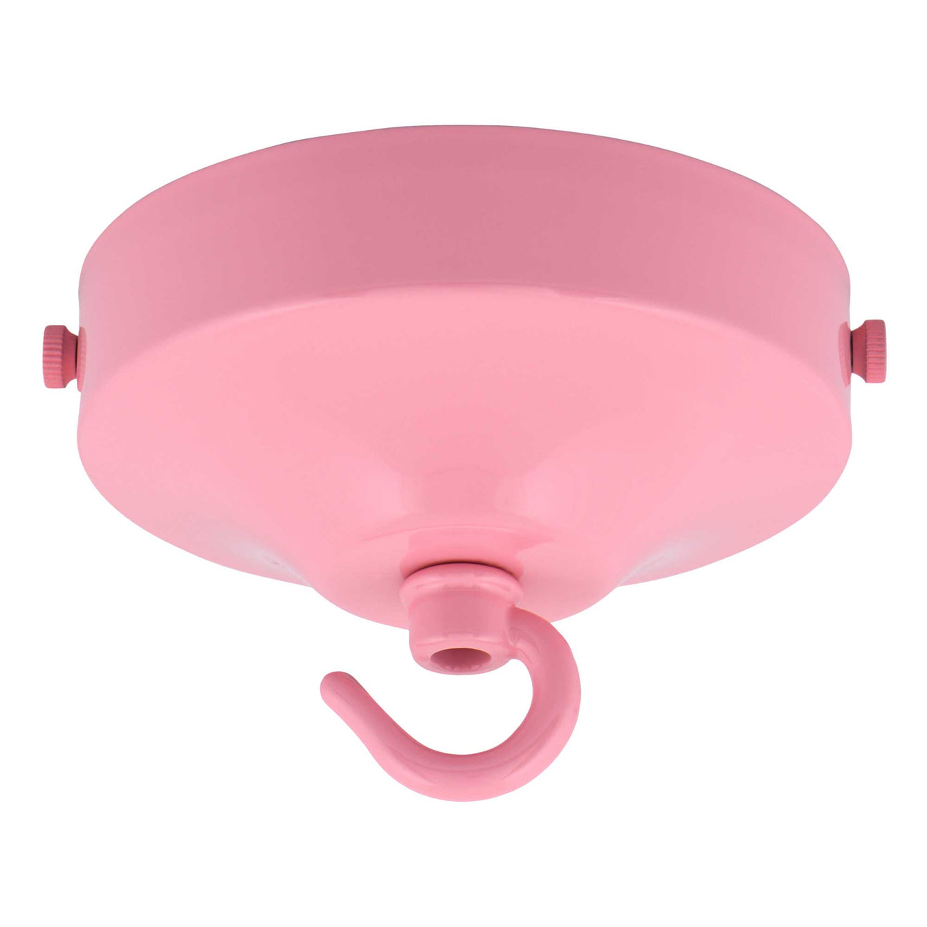 ElekTek 100mm Diameter Convex Ceiling Rose with Strap Bracket and Hook Metallic and Powder Coated Finishes