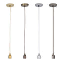 ElekTek Premium Pendant Light Kit DIY 100mm Flat Top Ceiling Rose, Round Flex and Lamp Holder E27 Plain Cord Grip - Buy It Better