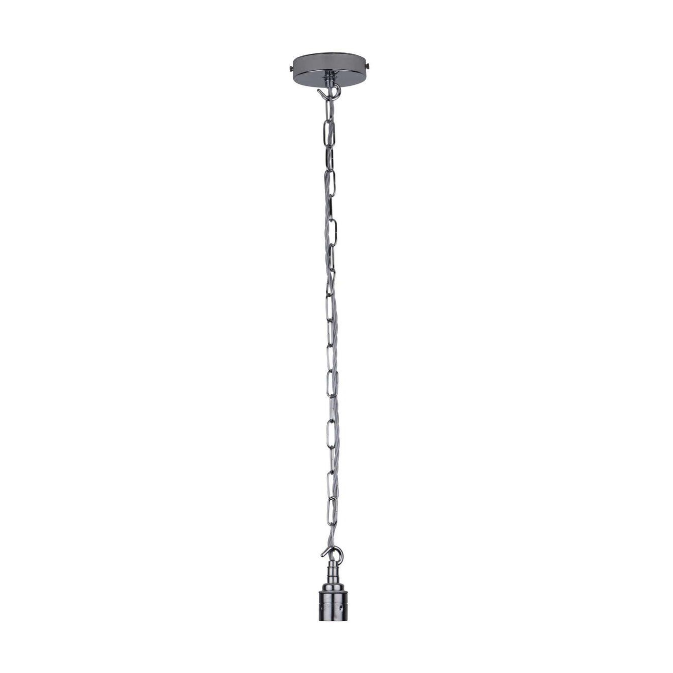ElekTek Premium Pendant Light Kit DIY 100mm Flat Top Ceiling Rose, Chain, Twisted Flex and Lamp Holder E27 Plain Hook - Buy It Better 