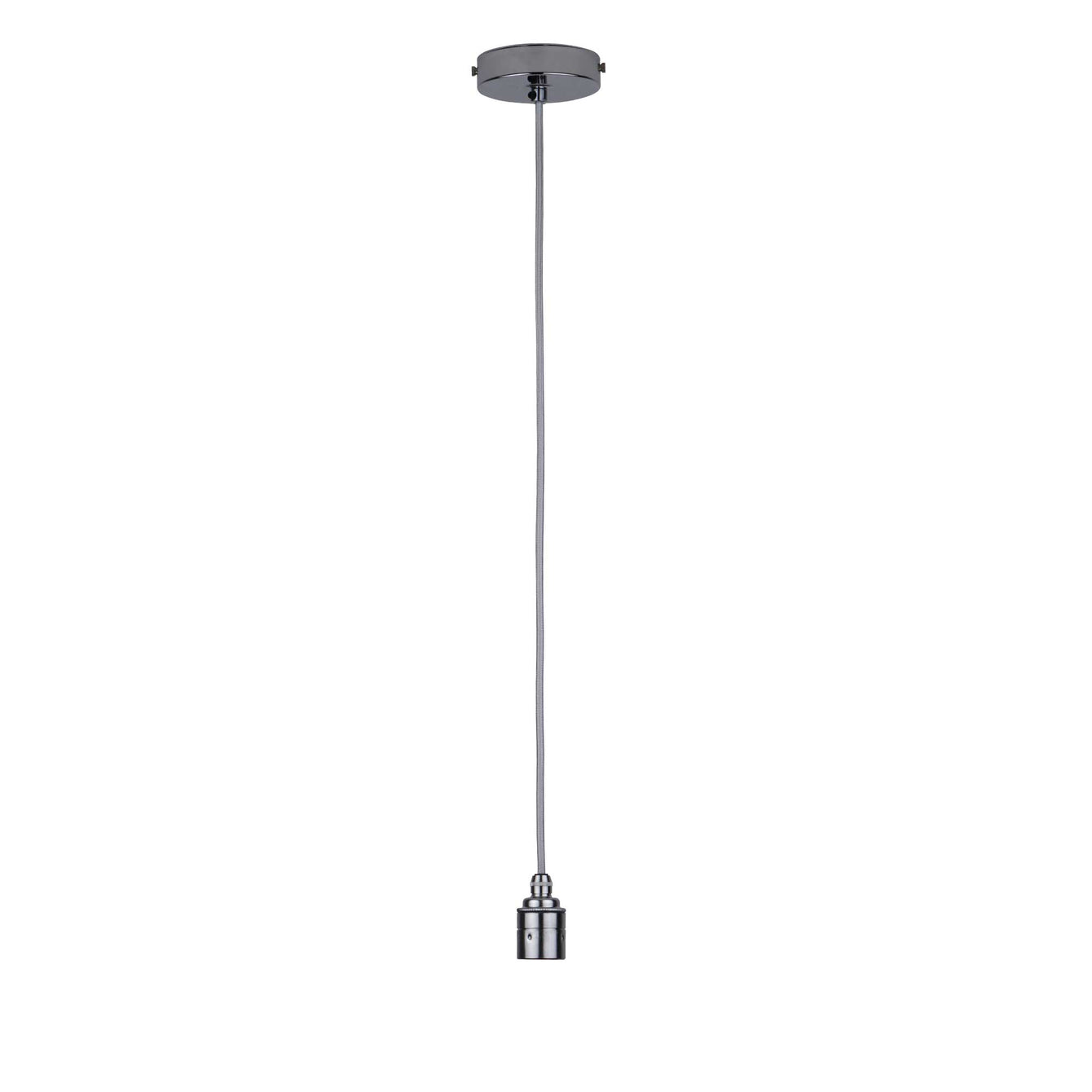ElekTek Premium Pendant Light Kit DIY 100mm Flat Top Ceiling Rose, Round Flex and Lamp Holder E27 Plain Cord Grip - Buy It Better