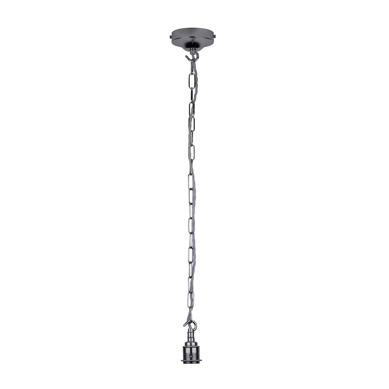 ElekTek Premium Pendant Light Kit DIY 100mm Convex Ceiling Rose, Chain, Twisted Flex and Lamp Holder E27 Shade Ring Hook - Buy It Better