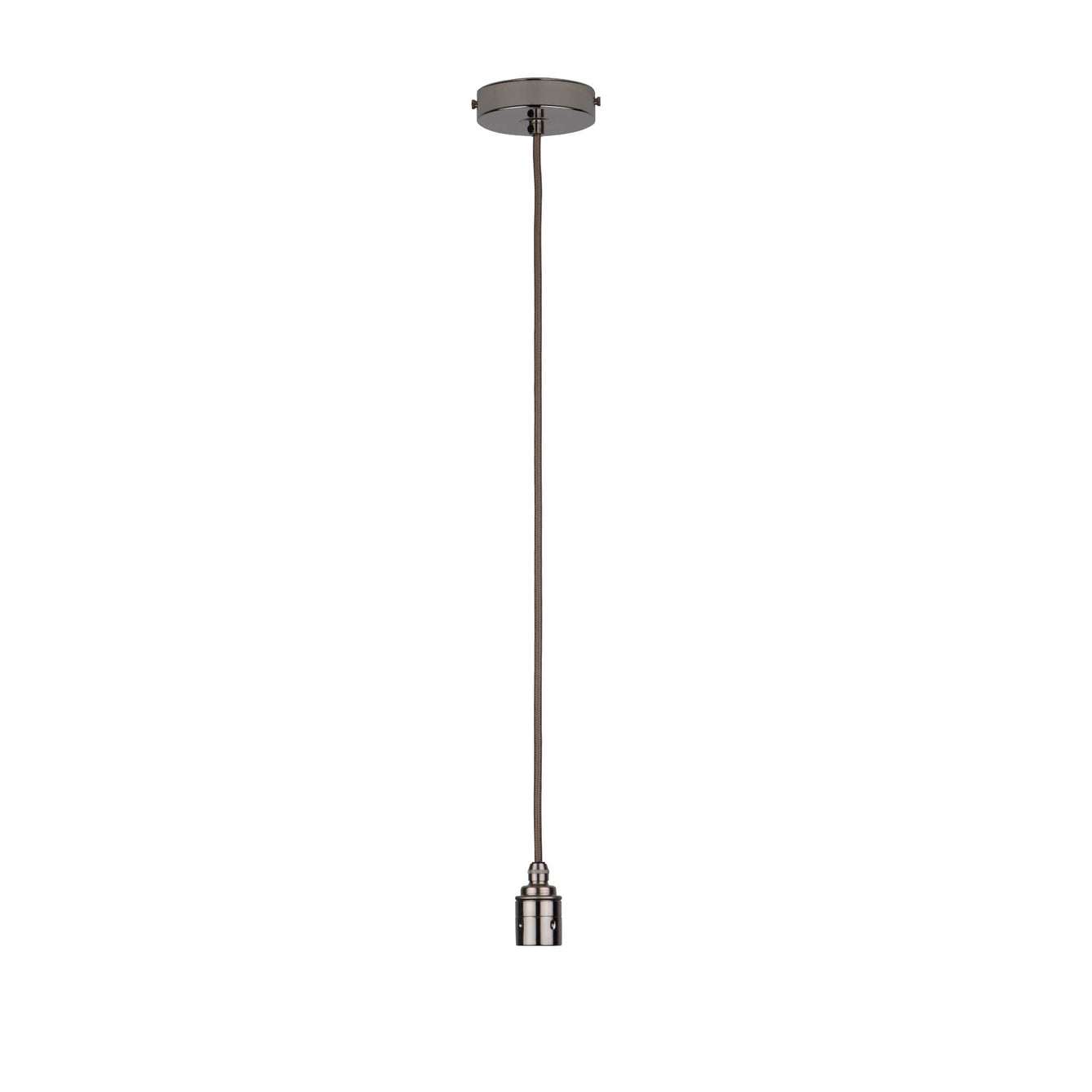 ElekTek Premium Pendant Light Kit DIY 100mm Flat Top Ceiling Rose, Round Flex and Lamp Holder E27 Plain Cord Grip - Buy It Better