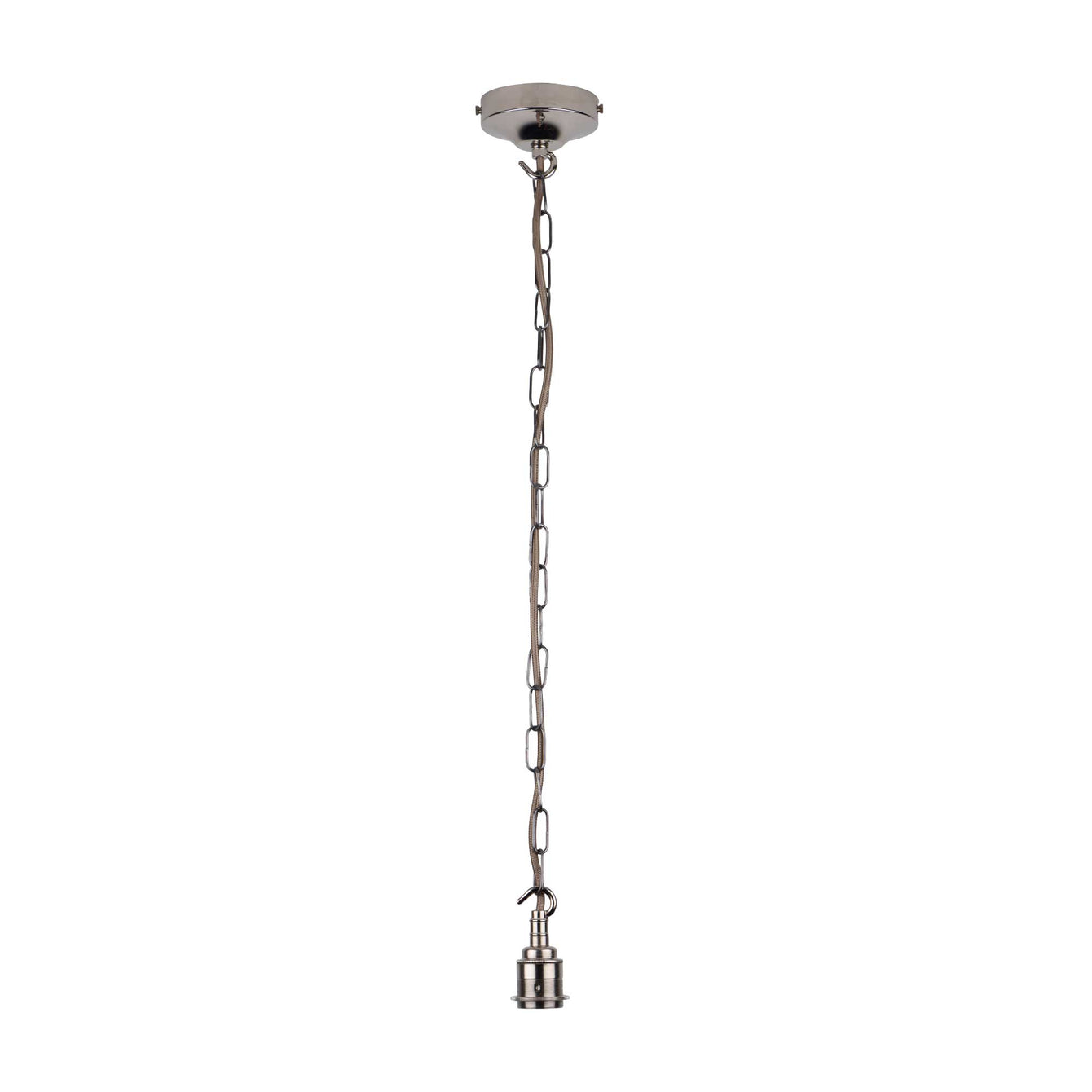 ElekTek Premium Pendant Light Kit DIY 100mm Convex Ceiling Rose, Chain, Twisted Flex and Lamp Holder E27 Shade Ring Hook - Buy It Better