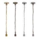 ElekTek Premium Pendant Light Kit DIY 100mm Convex Ceiling Rose, Chain, Twisted Flex and Lamp Holder E27 Plain Hook - Buy It Better