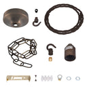 ElekTek Premium Pendant Light Kit DIY 100mm Convex Ceiling Rose, Chain, Twisted Flex and Lamp Holder E27 Plain Hook - Buy It Better