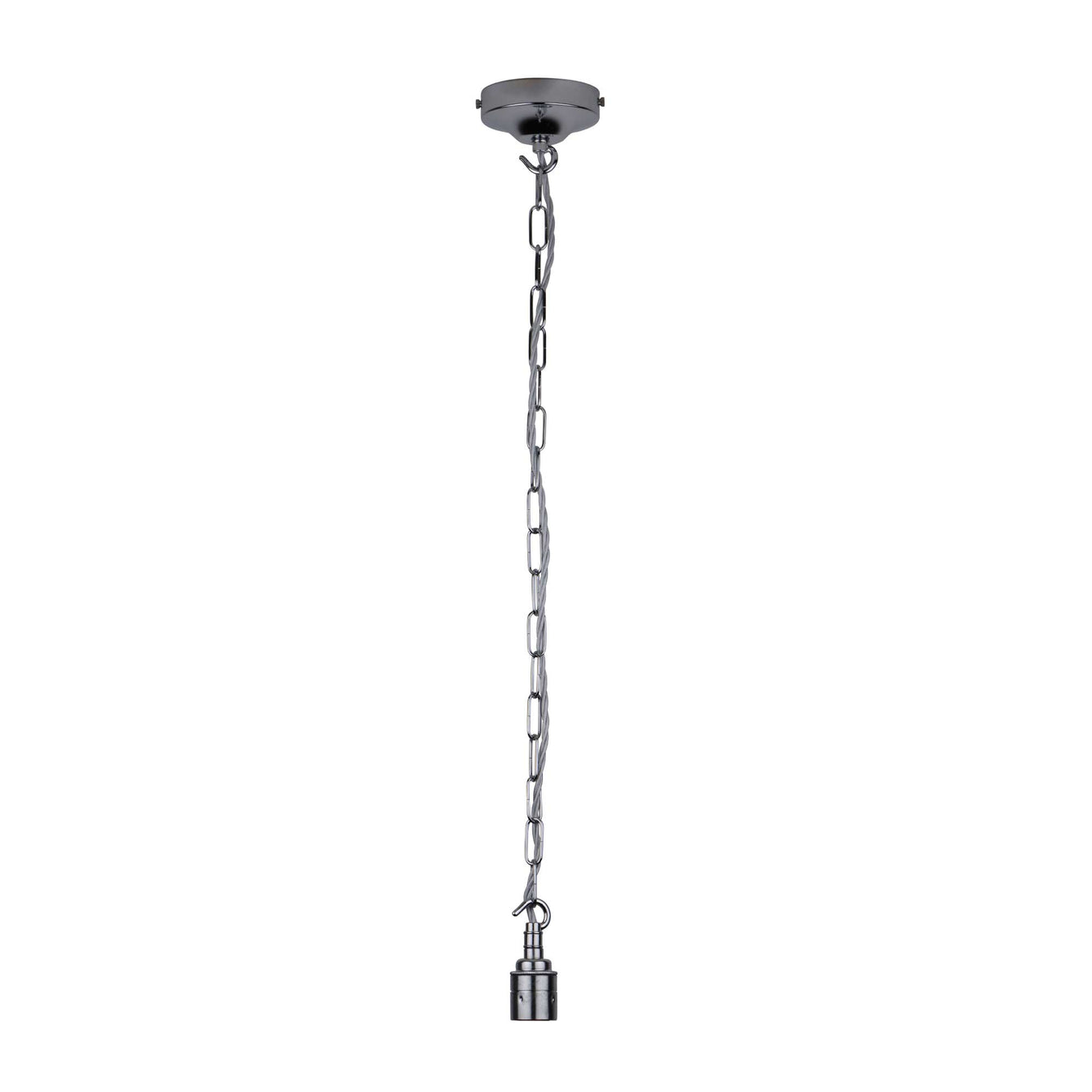 ElekTek Premium Pendant Light Kit DIY 100mm Convex Ceiling Rose, Chain, Twisted Flex and Lamp Holder E27 Plain Hook - Buy It Better