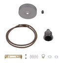 ElekTek Premium Pendant Light Kit DIY 100mm Flat Top Ceiling Rose, Round Flex and Lamp Holder E27 Shade Ring Cord Grip - Buy It Better