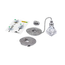 ElekTek Premium Chrome Bathroom Light Pull Switch Kit and Chain Extended Bundle