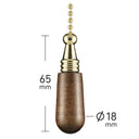 ElekTek Light Pull Chain Wooden Drop With 80cm Matching Chain - Buy It Better